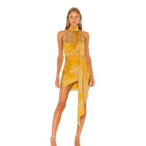 Camila Coelho Mustard Halter Mini Dress